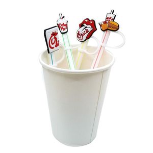 Drinking Straws Custom Soft Chicken Fil A Sile St Toppers Accessories Er Charms Reusable Splash Proof Dust Plug Decorative 8Mm Party Drop D