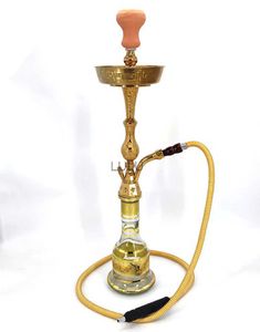 Fonte de fábrica Conjunto de cachimbo de água árabe grande estilo egípcio Golden Hookah Shisha Acessórios para fumar HKD230809