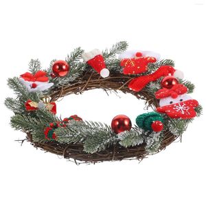 Decorative Flowers Xmas Wreath Decor Christmas Pendant Yard