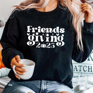 Women's Hoodies Friends Giving Thanksgiving Graphic Sweatshirt Women Crewneck Pullover Streetwear Harajuku Clothes For Woman Clothing
