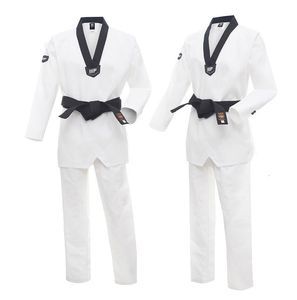 Schutzausrüstung Taekwondo-Kleidung Erwachsene Kinder Kinder Karate-Anzug Kampfsport-Trainingssets Kung-Fu-Uniform für Frauen Männer Weißer Gürtel 230808