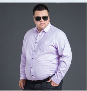 Herrklänningskjortor Högkvalitativ vinter Autumn Men Plus Size Big Dress Shirt Långärmning 6xl 8xl 10xl 12xl Formella kontorsskjortor Business Blue 230808