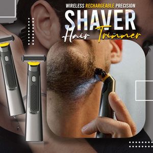 Clippers Aparadores Barbeador de precisão sem fio recarregável Aparador de cabelo Aparador de barba Máquina de barbear elétrica Men Drop 230808