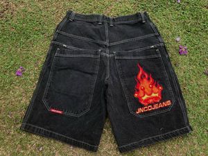 Herren Shorts JNCO Y2K Shorts Herren Harajuku Hip Hop Chinesischer Drache Grafikdruck Baggy Denim Gym Shorts Gothic Männer Basketball Shorts Lila Jeans 2103