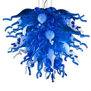 Fancy Modern Chandelier Dark Blue Sprial Tak Lightings Foryel Handgjorda lyxiga hängande hängslampor Heminredning fixturer