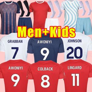 Homens Crianças 23 24 Nottingham GRABBAN Jersey de futebol Johnson Surridge 2023 Forest Awoniyi AMEOBI MIGHTEN KROVINOVIC Zinckernagel LINGARD Camisa de futebol Conjunto completo Criança