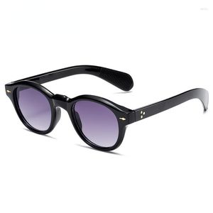 Sunglasses 2023 Fashion Round Retro Rice Nail Glasses With Male And Female Concave Shapes Versatile Stylish Vintage