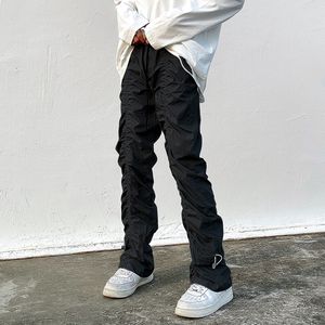 Mens Jeans Sets With Pants Man Harajuku Punk Streetwear Black Hip Hop Fashion Clothing Casual Tactical Trousers Y2k Goth Flared 230809