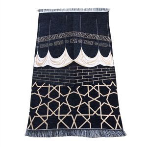 Blanket Black Style Woven Prayer Mats Saudi Madina Pray Rug Fashion Islamic Sejadah For Hajji 230809