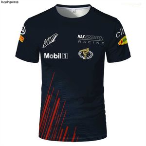 DDF8 2023 Formuła 1 T-shirty mody F1 Racing Team Summer Nowe kierowcy mistrz świata fani samochodów Max oddychający czerwony kolor byka