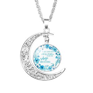 Anhänger Halsketten Christian Bibel Vers Mond Für Frauen Katholische Kirche Schrift Glas Zeit Edelstein Cabochon Ketten Modeschmuck Drop D Dhi8P