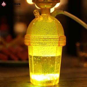 Moonshade Portable Acrylic Hookah Car Use Led Hookah Luminous/Shiny Design Handheld Cup Shape Complete Shisha Set Smoking Tool HKD230809