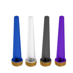 Embalagem Garrafa pré-rolo de embalagem conjunta tubos de plástico 98 mm 120 mm Tubos cônicos pretos transparentes com tampas à prova de crianças JL1847
