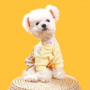 Vestuário para cães KX4B Casaco para cachorros Roupa de primavera Pulôver Suéter Traje para animais pequenos e médios