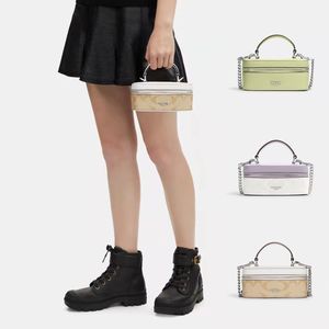 Trunk Box Lunch Luxury Designer Womens Fashion Bag Makeup Clutch Cross Body Shoulder Påsar äkta läder kosmetiska remmar mini tote mens lady sling afton hand väska