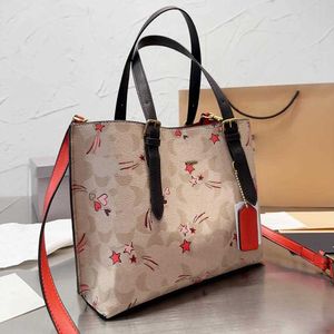 Meteor baskı tasarımcısı çanta c baskı totes kadın büyük kapasiteli alışveriş çantaları deri çanta moda omuz çantası yıldız baskılı omuz çantaları çanta