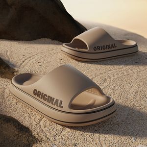 ガイガイガイスリッパ女性太い靴底夏のビーチスライドバスルームアンチスリップスリッパソフトサンダルファッションフリップフロップウルトラライトレターシューズ230809