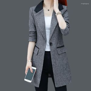 Women's Suits Coat Womens Professional Tooling Jacket Casual Long Suit Jackets Black Fashion Blazer Abrigo Mujer 3XL Autumn Chaqueta Larga