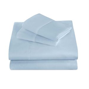 Winter Sanding Cotton Blend 3 Pcs Bedding Sets Light Blue Brushed Bed Sheet Fitted Sheet Deep Pocket Twin Twin XL Bed Linen259z