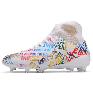 Scarpe da calcio da uomo da donna Graffiti Design TF AG Scarpe da calcio bianche arancioni nere Scarpe da allenamento per giovani di alta qualità Nuovo stile Taglia 35-45