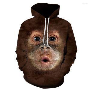 Erkek Hoodies Komik Erkek Maymun Orangutan 3D Baskılı Hoodie Erkek Kadınlar Bahar Sonbahar Moda Kapşonlu Kazak Sweatshirt Sokak Giyin