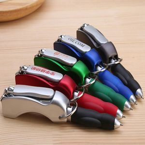 100st/Lot Creative Nail Clipper Mini Foldbar Ballpoint Pen Ballpen Key Chain Keychain Keyring Pen Nail Cutter