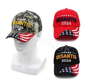 DeSantis 2024 Arty Supplies Camouflage Red Black Baseball Cap DF165