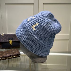 Chapéu de grife masculino, gorro feminino, gorros de malha de inverno, chapéu de lã de alta qualidade, boné pontiagudo, bonés de caveira 6 cores