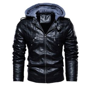 Herrenjacken Herbst Winter Lederjacke Männer Ankunft Herren Motorrad Outwear Warme Fleece Kapuze und Mäntel L 5XL 230809