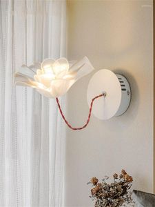 Vägglampor transparent blomma led sovrum sänglampan nordisk modern designkorridor gång dekorativa sconces lampor lampor