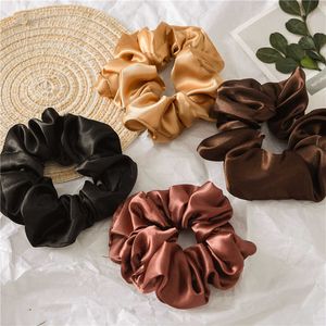 Headband Large Elastic Rubber Hair Band Women Gilr Ponytail Holder Hair Ties Accessories Satin Hair Rope