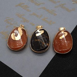 Pendant Necklaces Pine Stone Pendants Egg-shaped Natural Fashion Jewelry DIY Making Earrings Accessories Oval Geometric Charms