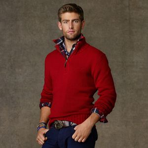 Men s Sweaters Qiu dong season and a half zipper polo lapel collar men sweaters leisure knit 230809