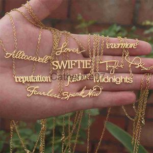 Anhänger-Halsketten Reputation Sänger Taylor Signature-Halskette Inspiriert Musikliebhaber Fan-Geschenke All too Well Folklore SWIFTIE Outfit Schmuck Fearless J230809