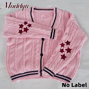 Womens Knits Tees Autunno Inverno Cardigan in edizione limitata Maglione lavorato a maglia rosa con ricamo a stella Cardigan da donna Tay Warm Lor Maglioni con scollo a V 230808