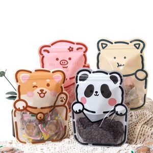 4 Stili Cute Cartoon Bear Snack Bag Borsa autosigillante Confezione di alimenti al forno Piccola borsa con cerniera fine LX3995