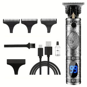 Recortadora de cabello profesional Cortapelos para hombres Cortadora de cabello sin cable Zero Gapped Kit de aseo de corte de cabello profesional para hombres Pantalla LED recargable a prueba de agua