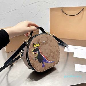 Designer -baga skórzana klasyczne okrągłe bułeczki dla kobiet na ramię skórzana torebka Lady Messenger torebka