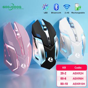 Mice Gaming Mouse Rechargeable 24GWireless Bluetooth Mute Ergonomic for Computer Laptop LED Backlit IOS Android 230808