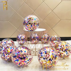 Inne imprezy imprezowe 20pcs Metallic konfetti Agate Marble Balon Lateks Transparent Ballon Baby Shower Wedding Birthday Decoration Globo 230809