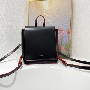 Zaino Vivi Zaino nero e rosso per il tempo libero Versatile Borsa per libri scolastici a tinta unita da donna di grande capacità con zaino ad alto valore di bellezza 230809