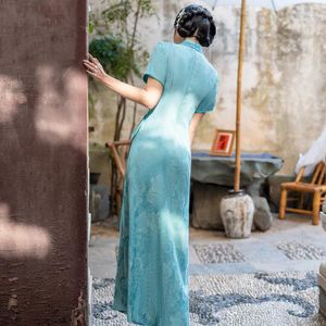 エスニック服yourqipao 2023 long ao dai cheongsamエレガントレトロ改善qipao qipao中華伝統的な伝統的なスタイルの女性のためのイブニングドレス