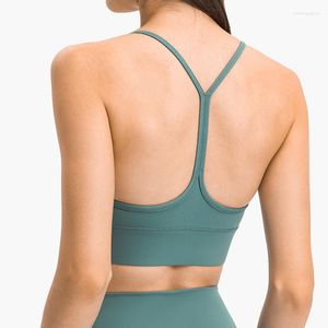 Yoga outfit Solid Color Sports BH Cross Strap Gym Fitness Women Tank Crop Top High Impact Workout BRALETTE PUSH UPP TETT underkläder