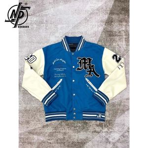 Herrenjacken HighEnd-Marke Woll-Baseballjacke Männer Schwerindustrie bestickte PU-Lederärmel Frauen Kurzmantel Mode Paar Kleidung 230808