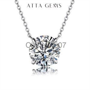 Kolye Kolyeleri Moissanite Elmas 6.5mm 1CT Kolye için Kolye 925 Gümüş Kolye Kadın Zincirleri Partisi Gelin Güzel Takı J230809