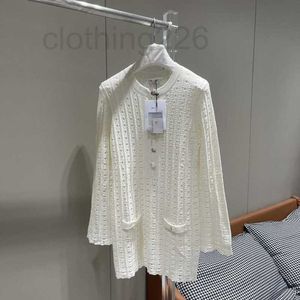 Kobiety Doman Knits Designer 23 Summer Nowy mały pachnący wiatr delikatny, unikalny, słodki, wiek, zmniejszając puste skręcone dzianinowe sukienka xe8