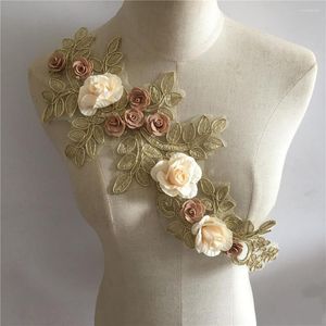 Fliegen Bunte 3D-Blumen-Stickerei-Patches Gefälschter Kragen für Damen Brautspitze Nähen Stoffapplikation DIY Hochzeitskleid Scrapbooking