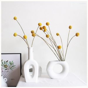 Dekorativa blommor 10st torkade Craspedia Yellow Billy Balls For Wedding Bouquet Decor Christmas Wreath Diy No Vase