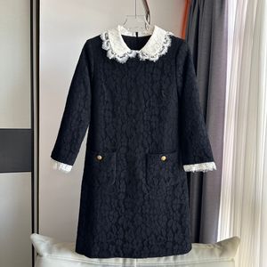 European fashion brand Early Autumn Black and white long sleeved lace dress