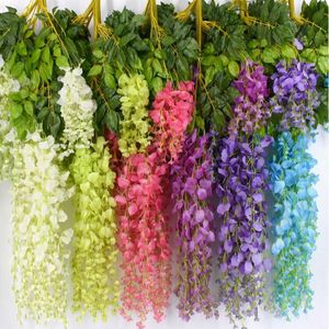 6 cores elegante flor de seda artificial wisteria videira videira rattan para casa jardim festa decoração de casamento 75 cm e 110 cm